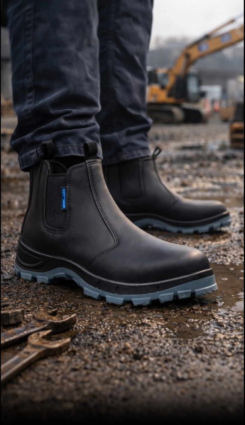 Grittgear Mangano S1 Leather Safety Boot - Black safety Grittgear