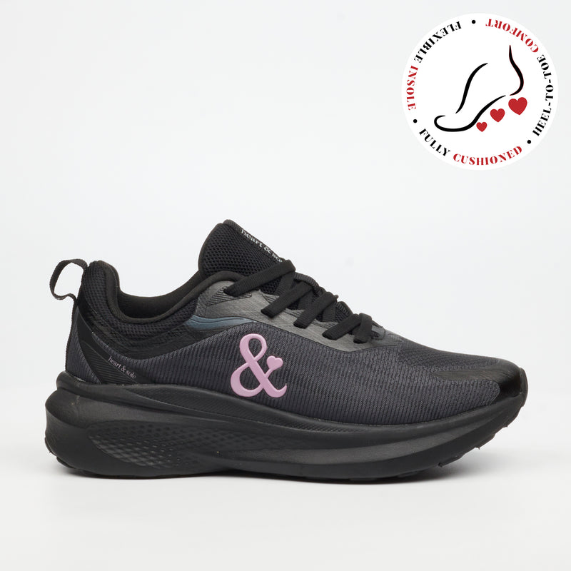 Heart & Sole Advika 1 Sneaker - Black footwear Heart & Sole