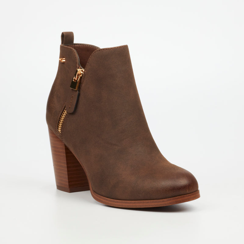 Miss Black Ahlam 1 Ankle Boot - Chocolate footwear Miss Black