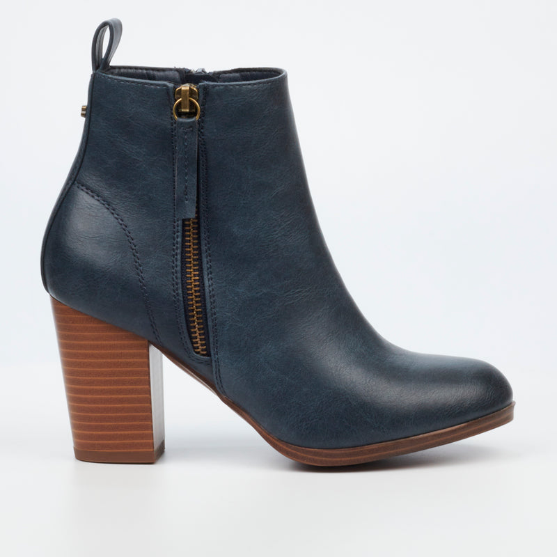 Miss Black Ahlam 9 Ankle Boot - Navy footwear Miss Black   