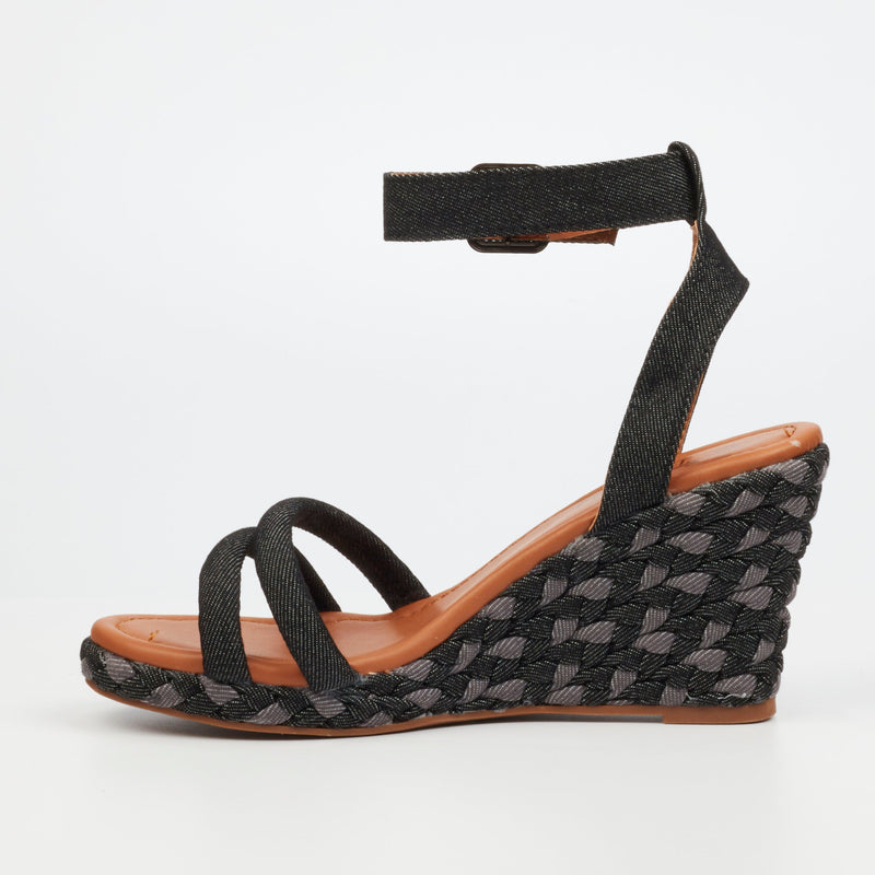 Butterfly Feet Aleah 1 Wedge - Black footwear Butterfly Feet   