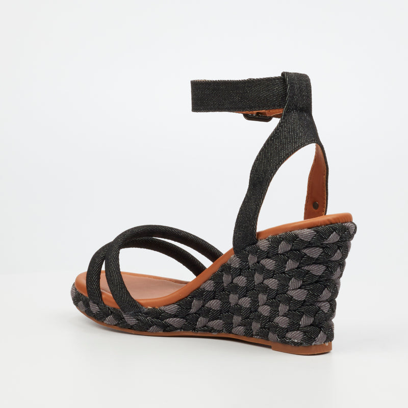 Butterfly Feet Aleah 1 Wedge - Black footwear Butterfly Feet   