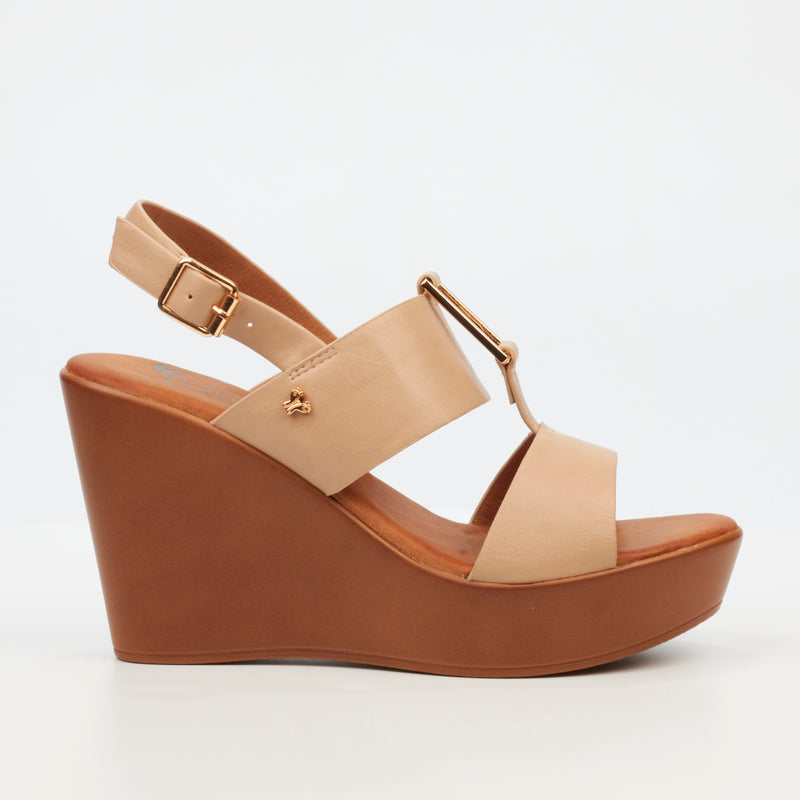 Butterfly Feet Allora 1 Wedge - Taupe footwear Butterfly Feet   