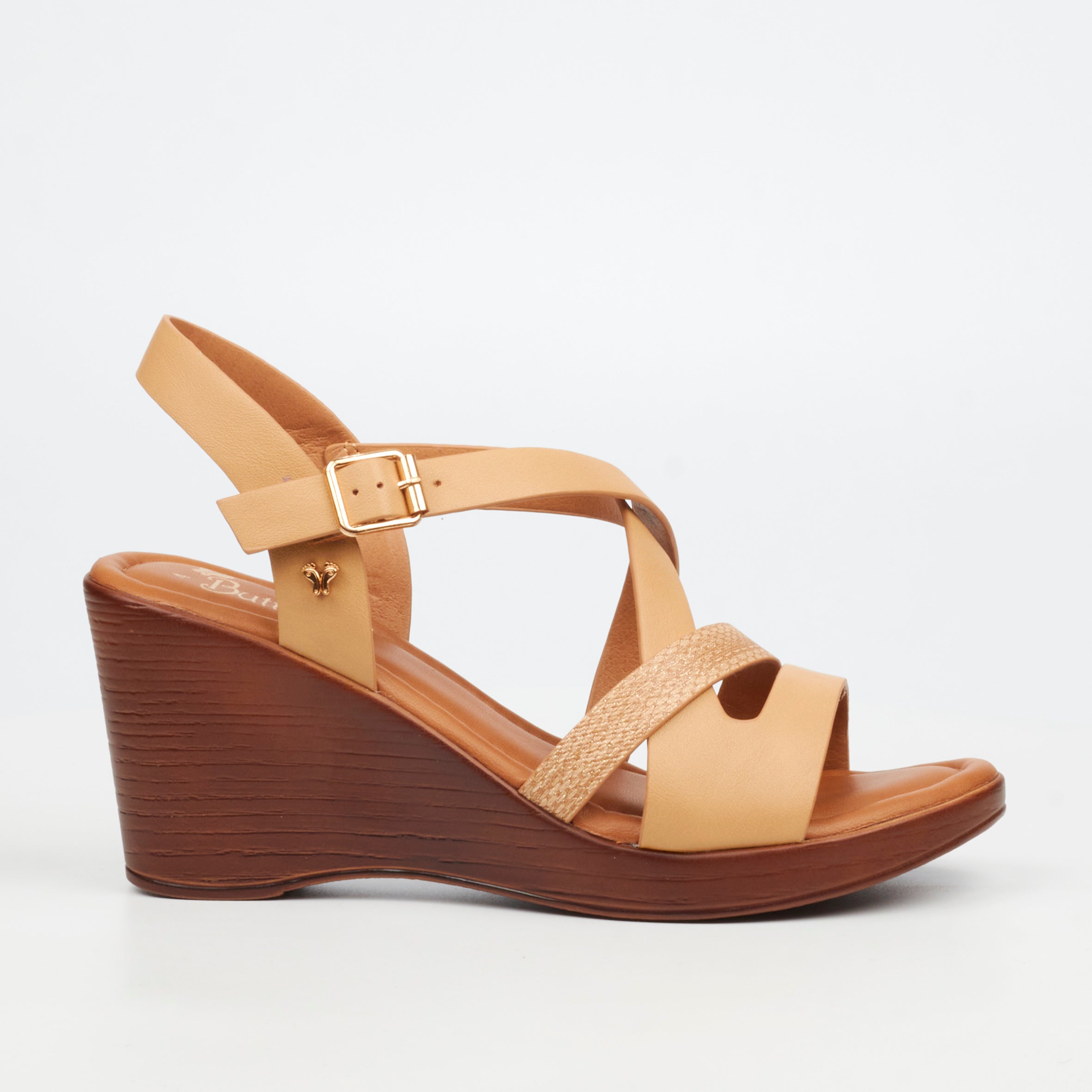 Butterfly Feet Allora 5 Wedge - Beige footwear Butterfly Feet