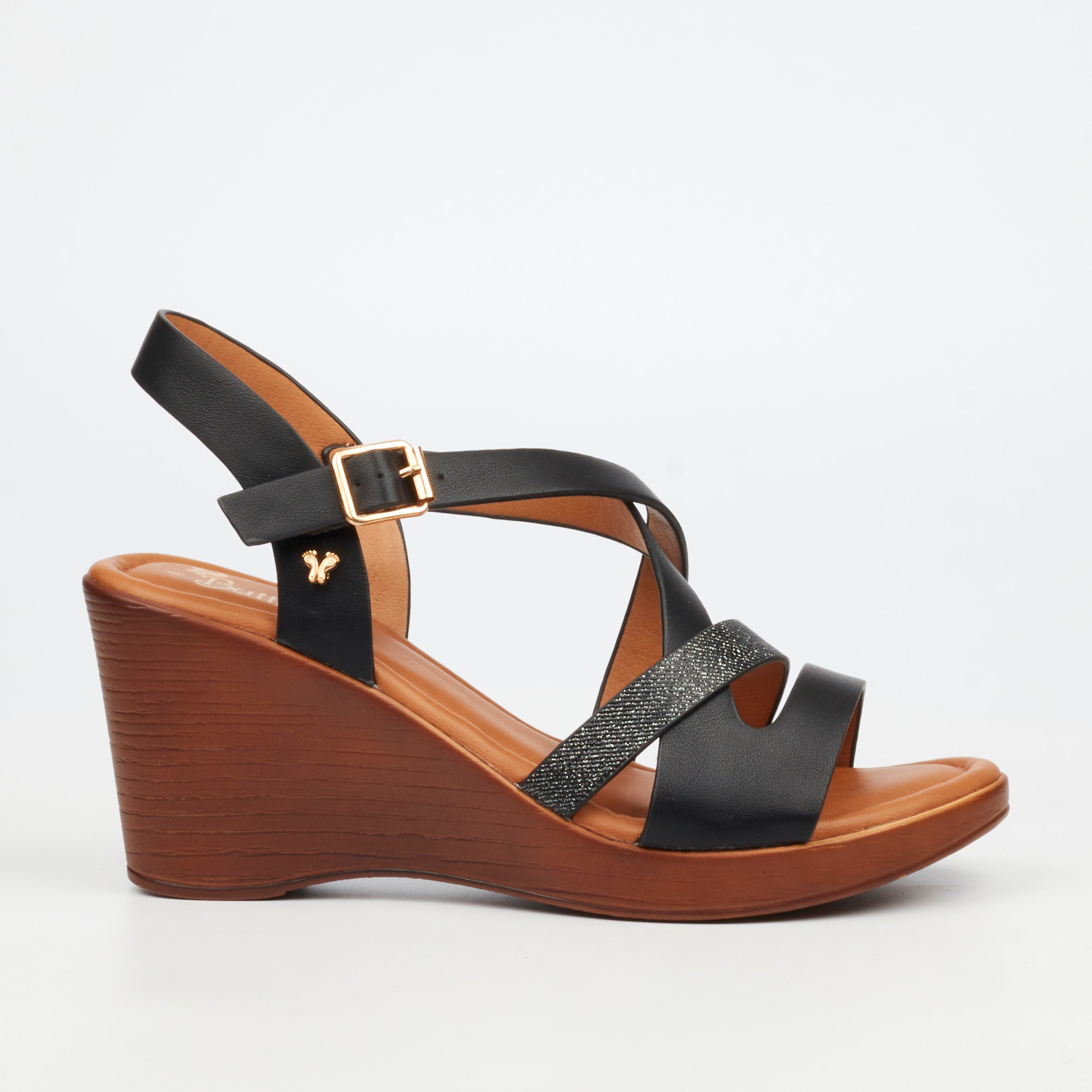 Butterfly Feet Allora 5 Wedge - Black footwear Butterfly Feet