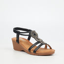 Butterfly Feet Alysia 1 Wedge - Black footwear Butterfly Feet