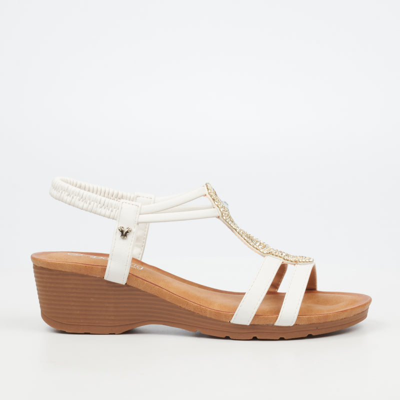 Butterfly Feet Alysia 1 Wedge - White footwear Butterfly Feet
