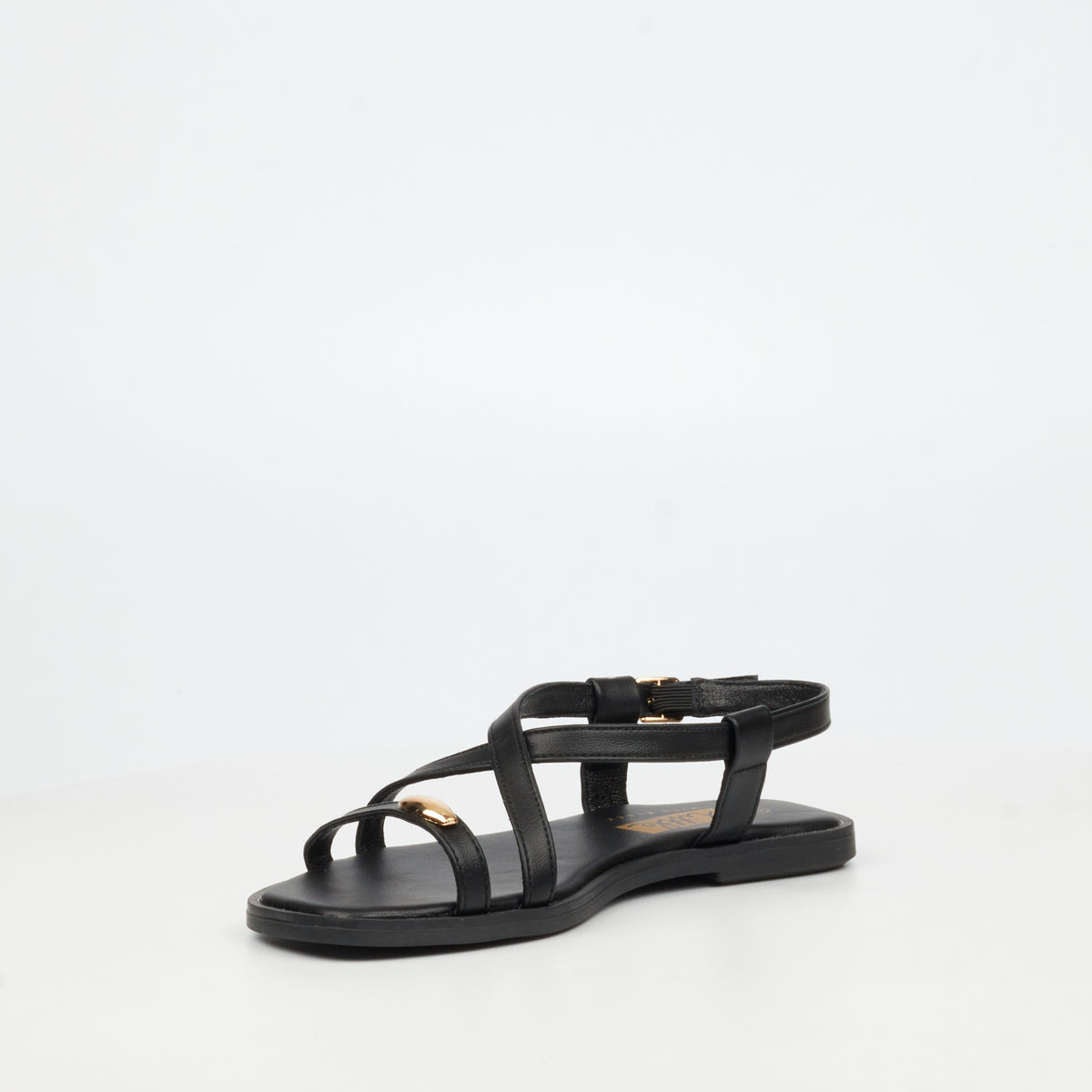 Little Miss Black Amy 2 Flat Sandal -  Black