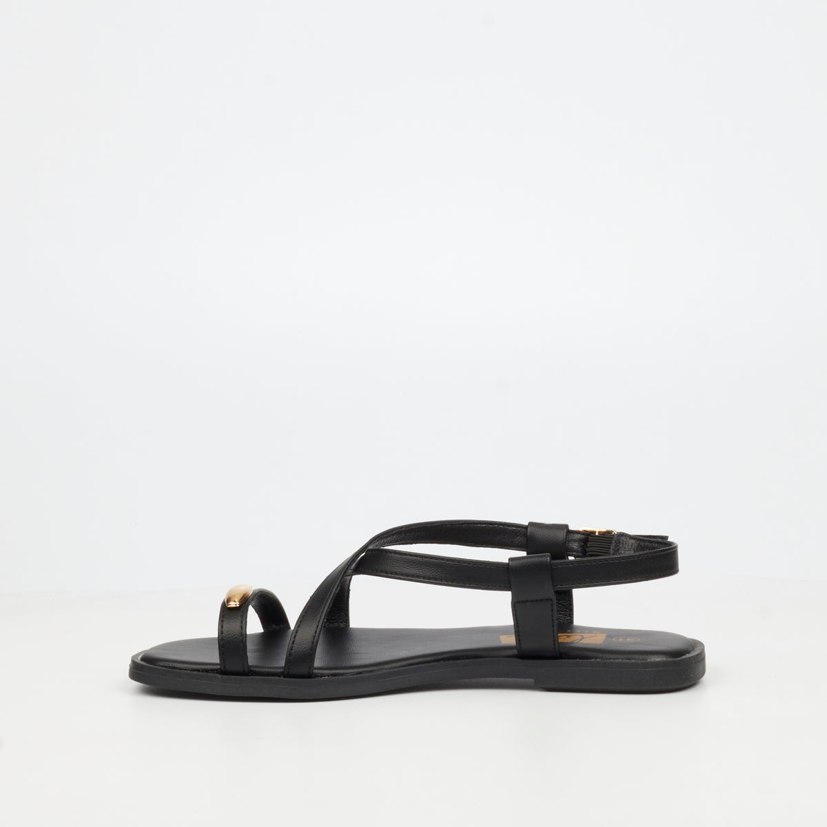 Little Miss Black Amy 2 Flat Sandal -  Black
