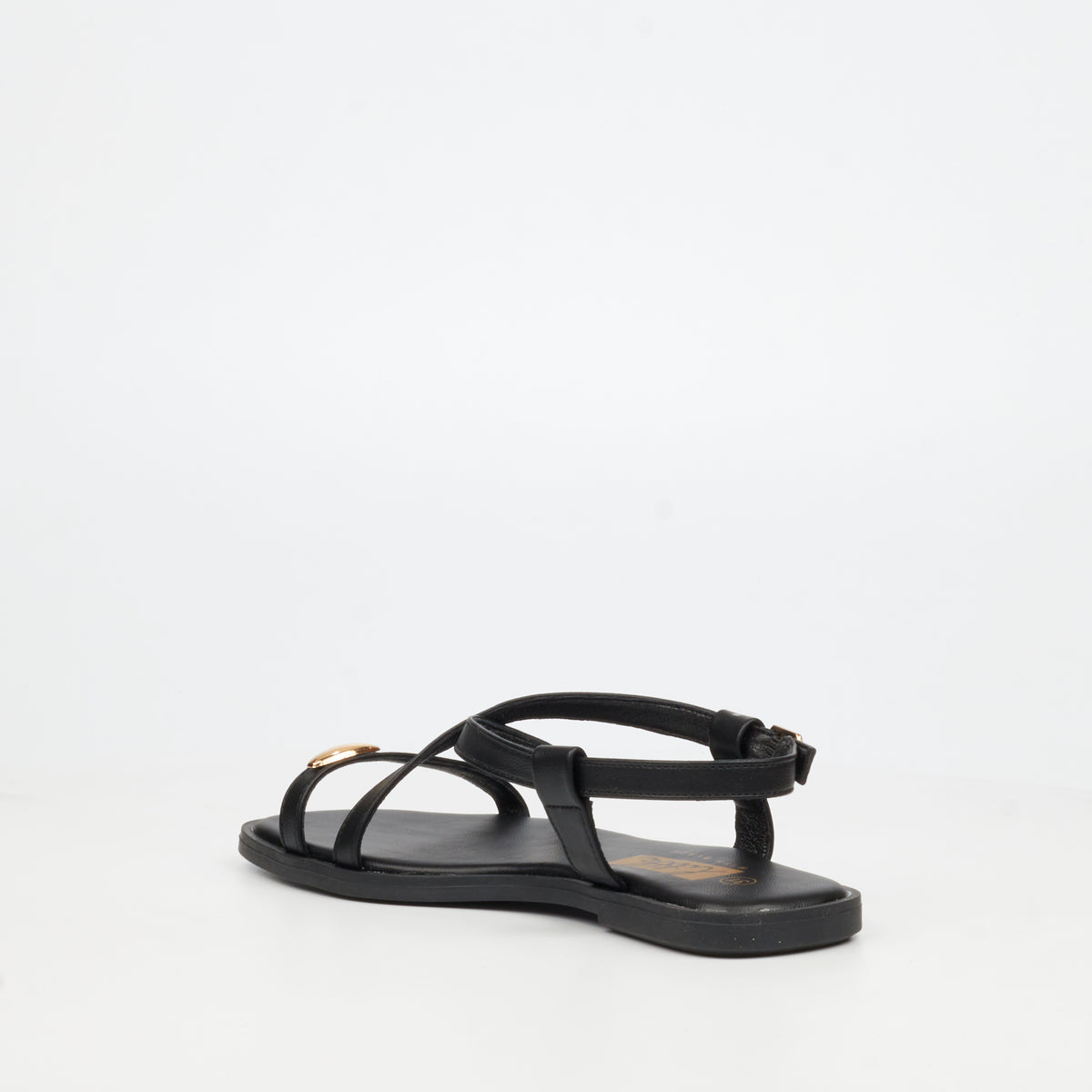 Little Miss Black Amy 2 Flat Sandal -  Black