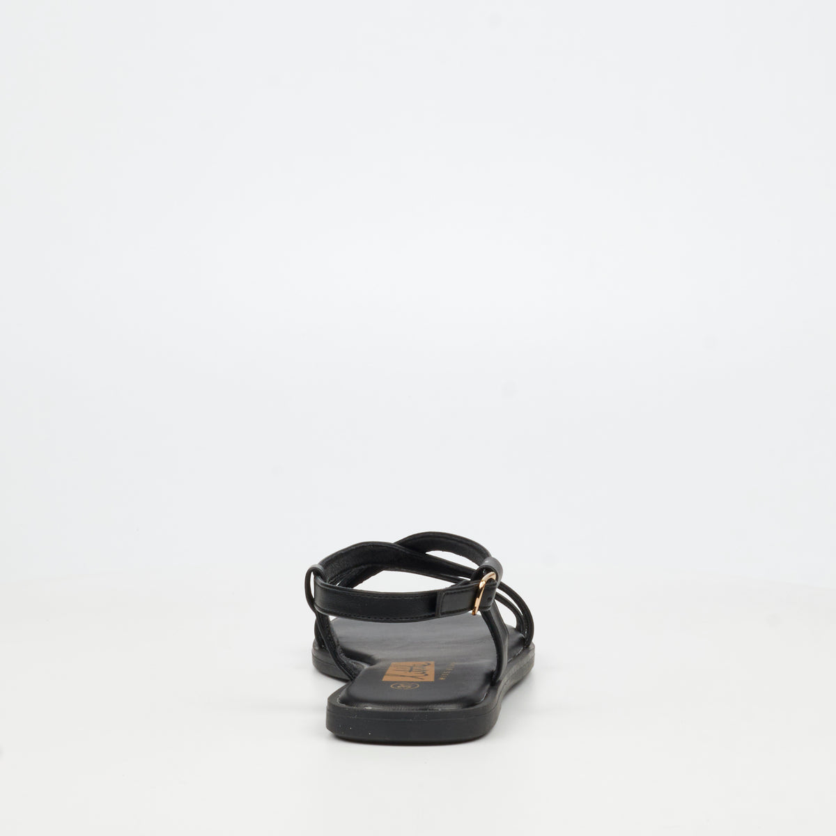 Little Miss Black Amy 2 Flat Sandal -  Black