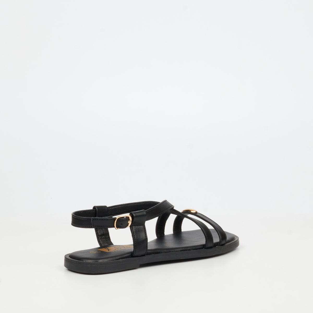 Little Miss Black Amy 2 Flat Sandal -  Black