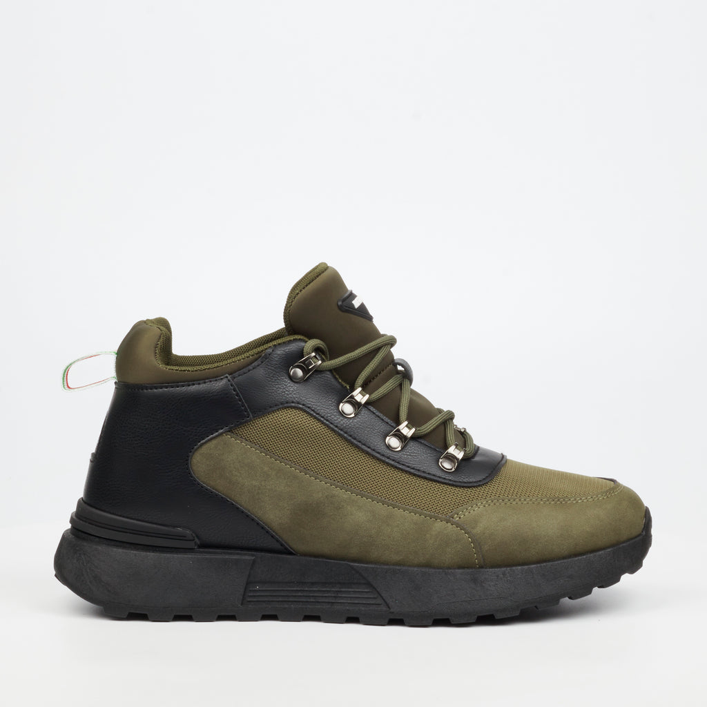 Mazerata Andrea 3 Mesh / Faux Nubuck Ankle Boot - Olive footwear Mazerata