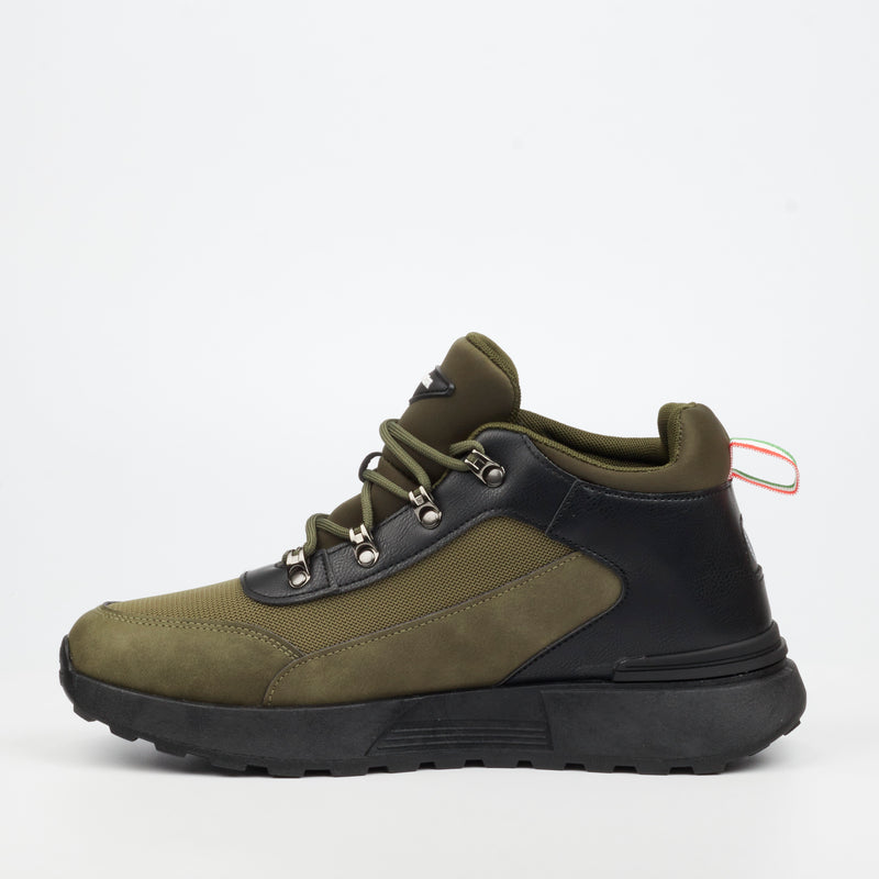 Mazerata Andrea 3 Mesh / Faux Nubuck Ankle Boot - Olive footwear Mazerata