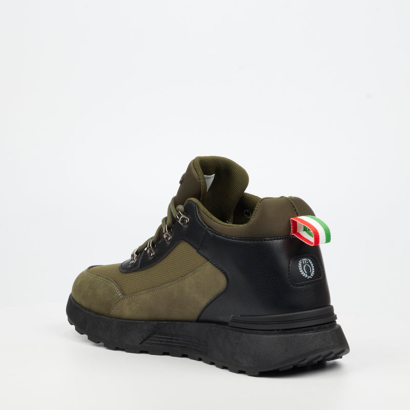 Mazerata Andrea 3 Mesh / Faux Nubuck Ankle Boot - Olive footwear Mazerata
