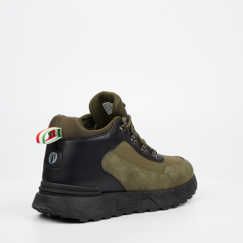 Mazerata Andrea 3 Mesh / Faux Nubuck Ankle Boot - Olive footwear Mazerata
