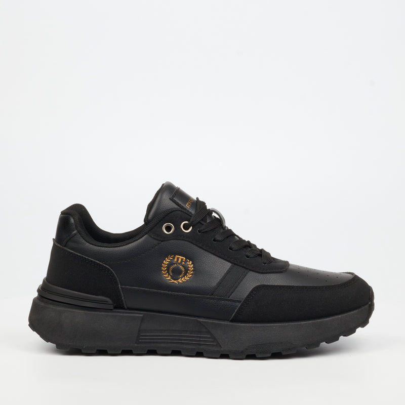 Mazerata Andrea 6 Faux Wax / Faux Nubuck Sneaker - Black