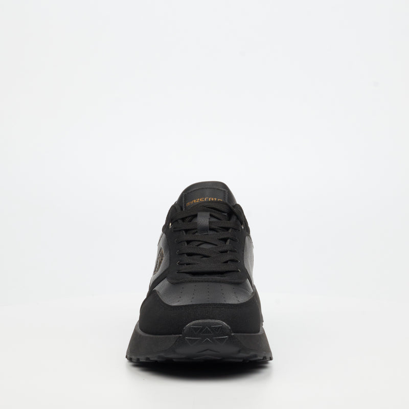 Mazerata Andrea 6 Faux Wax / Faux Nubuck Sneaker - Black