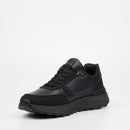 Mazerata Andrea 6 Faux Wax / Faux Nubuck Sneaker - Black footwear Mazerata