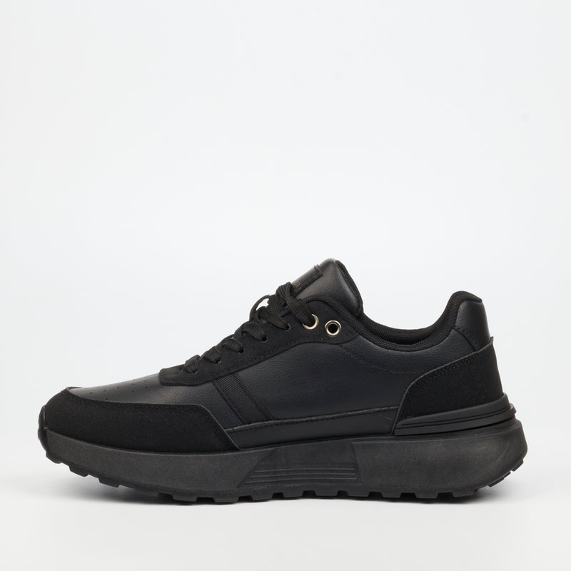 Mazerata Andrea 6 Faux Wax / Faux Nubuck Sneaker - Black