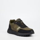 Mazerata Andrea 6 Faux Wax / Faux Nubuck Sneaker - Olive footwear Mazerata