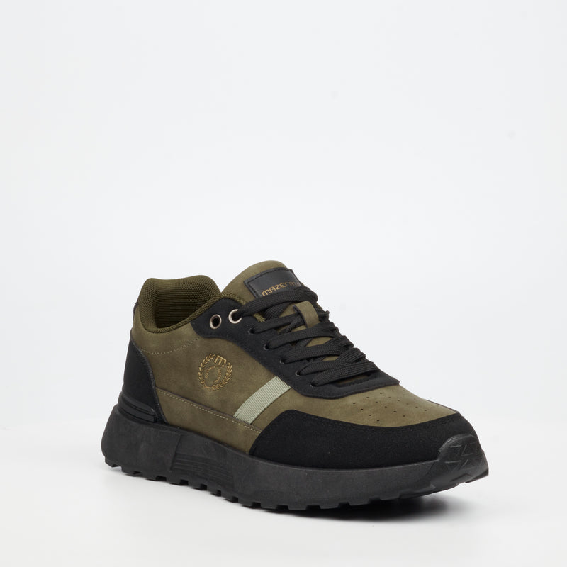 Mazerata Andrea 6 Faux Wax / Faux Nubuck Sneaker - Olive