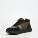 Mazerata Andrea 6 Faux Wax / Faux Nubuck Sneaker - Olive footwear Mazerata