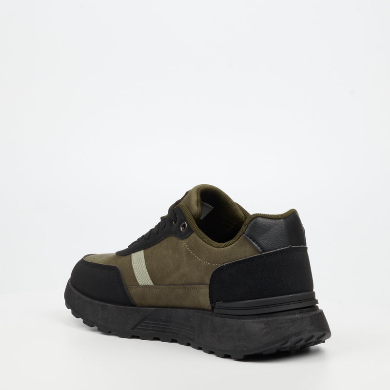 Mazerata Andrea 6 Faux Wax / Faux Nubuck Sneaker - Olive