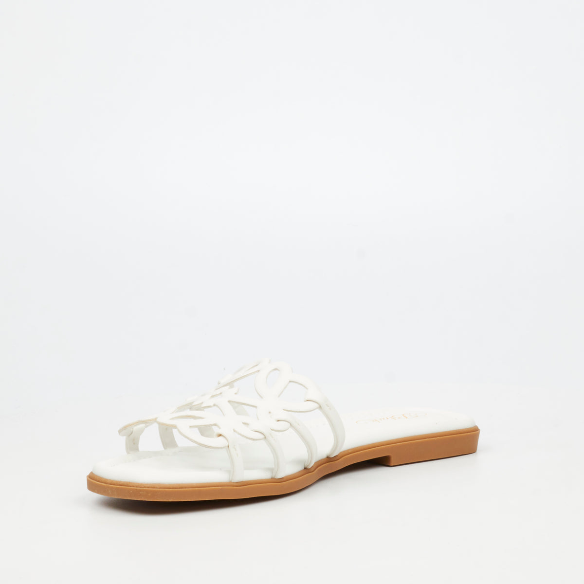 Miss Black Angeline 1 Flat Sandal - White