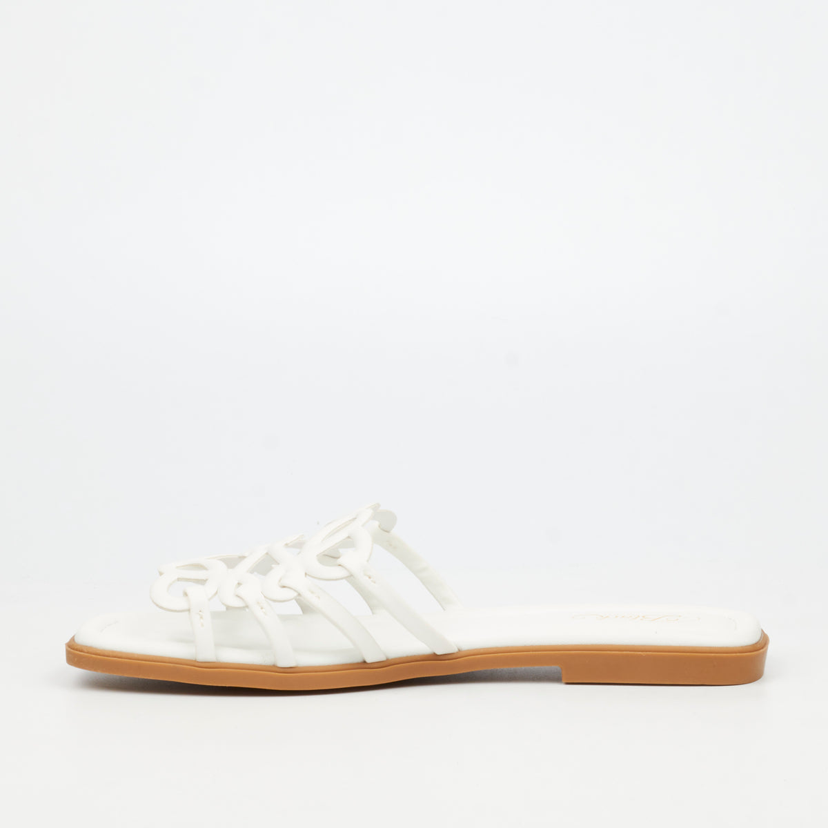 Miss Black Angeline 1 Flat Sandal - White