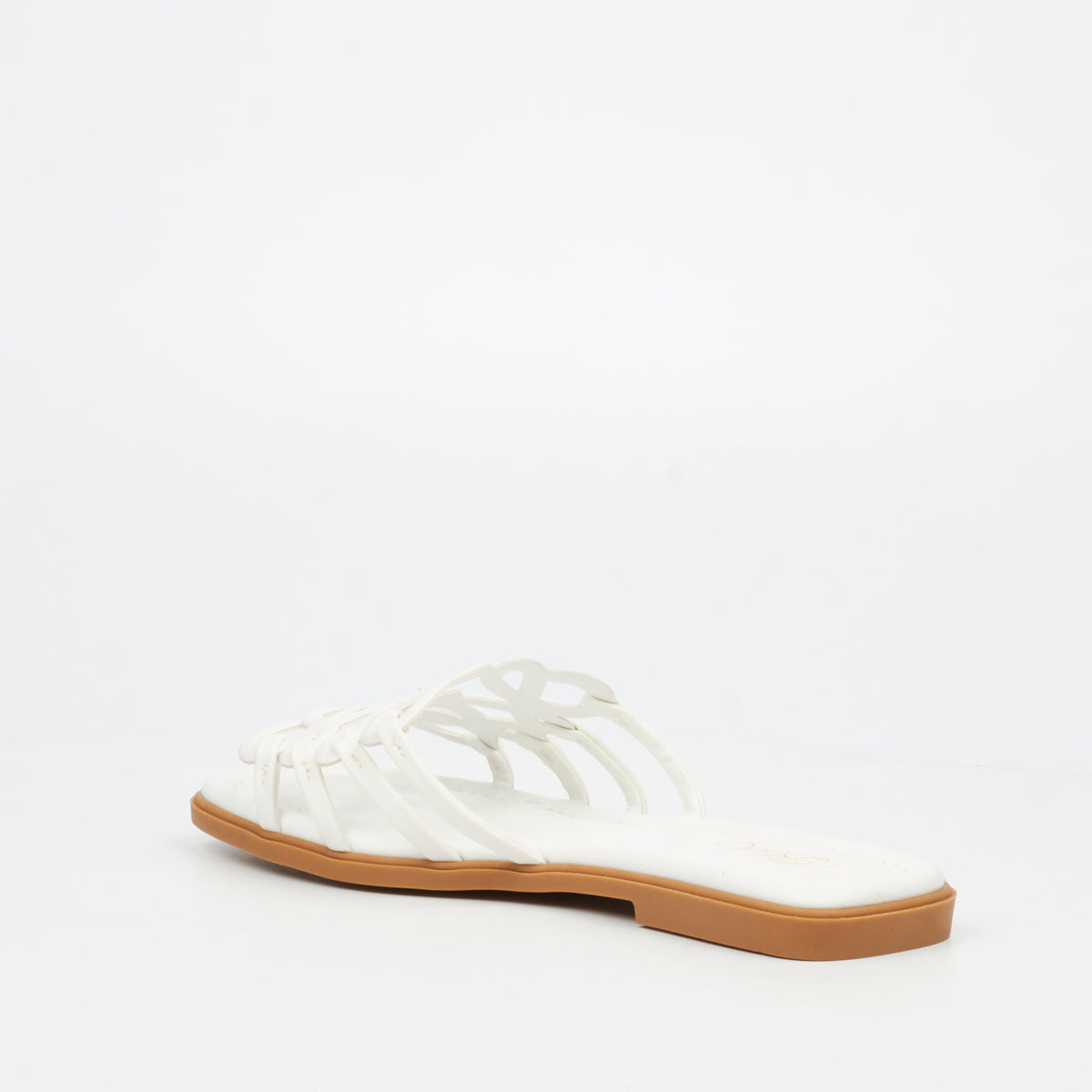 Miss Black Angeline 1 Flat Sandal - White