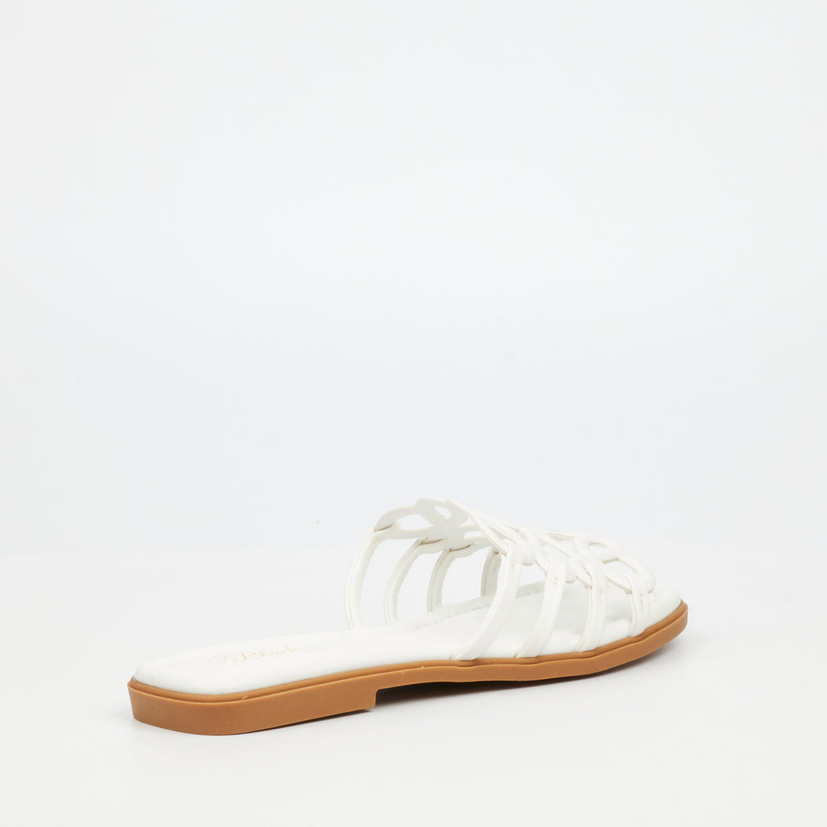 Miss Black Angeline 1 Flat Sandal - White