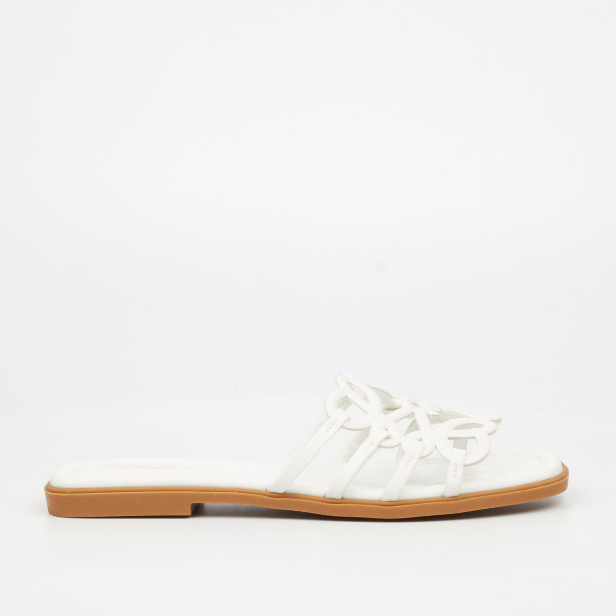 Miss Black Angeline 1 Flat Sandal - White