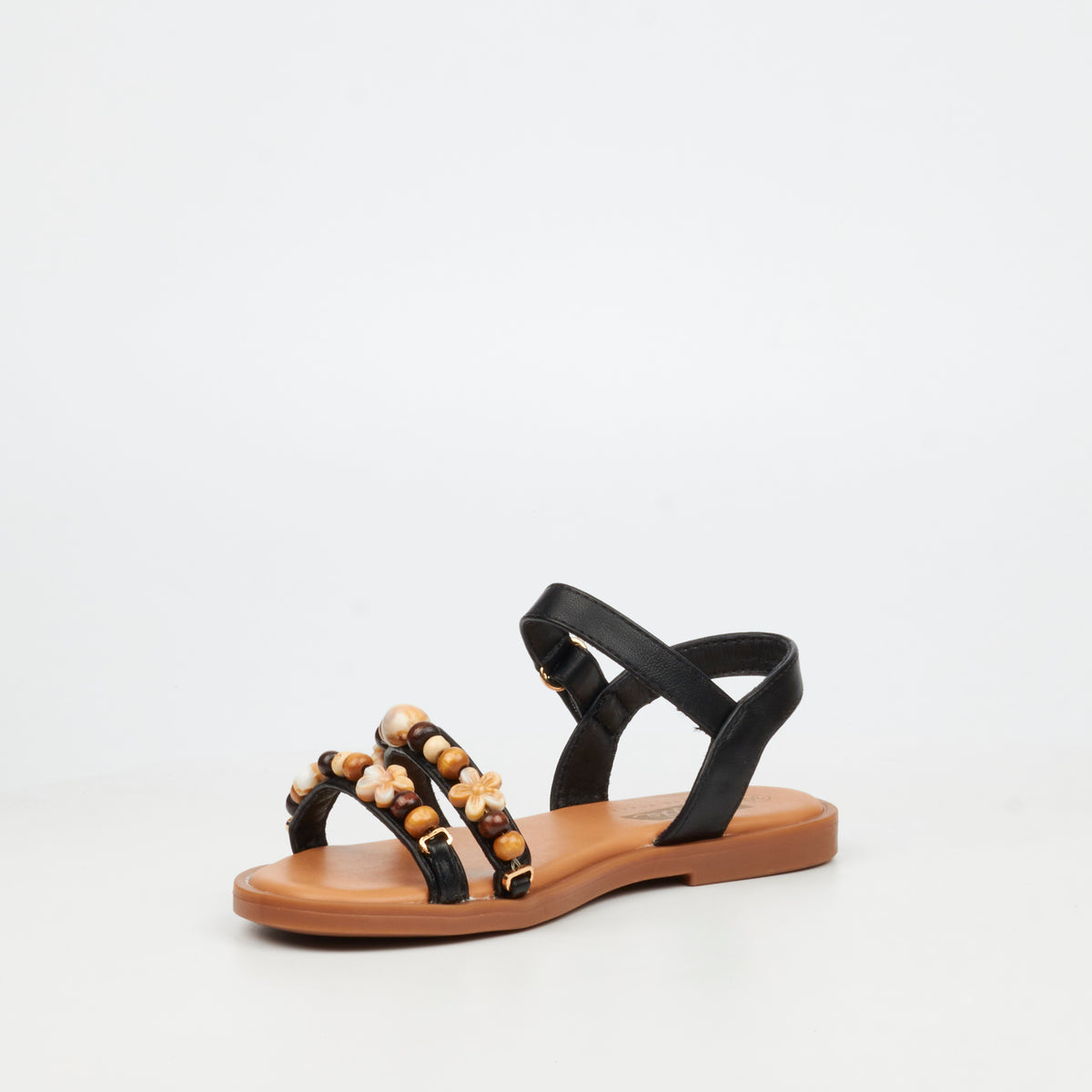 Little Miss Black Anna 1 Flat Sandal - Black