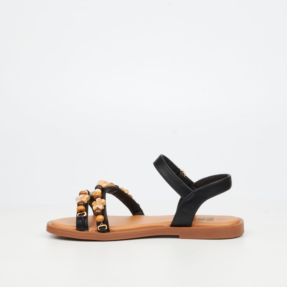 Little Miss Black Anna 1 Flat Sandal - Black