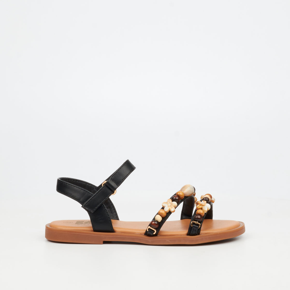 Little Miss Black Anna 1 Flat Sandal - Black
