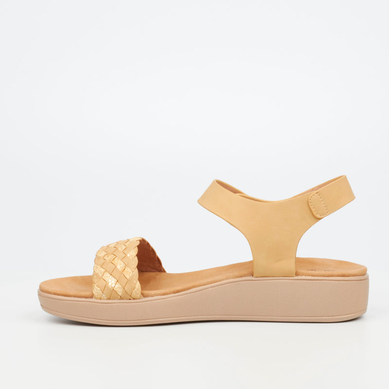 Butterfly Feet Arlo 2 Flatform - Beige footwear Butterfly Feet   