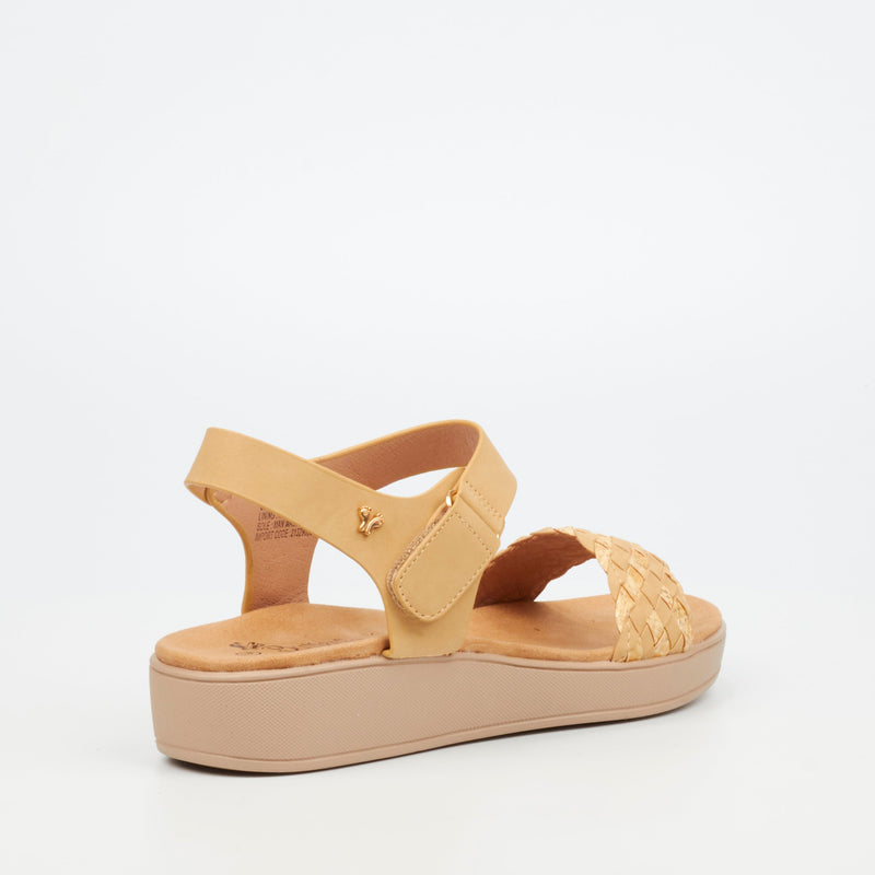 Butterfly Feet Arlo 2 Flatform - Beige footwear Butterfly Feet   