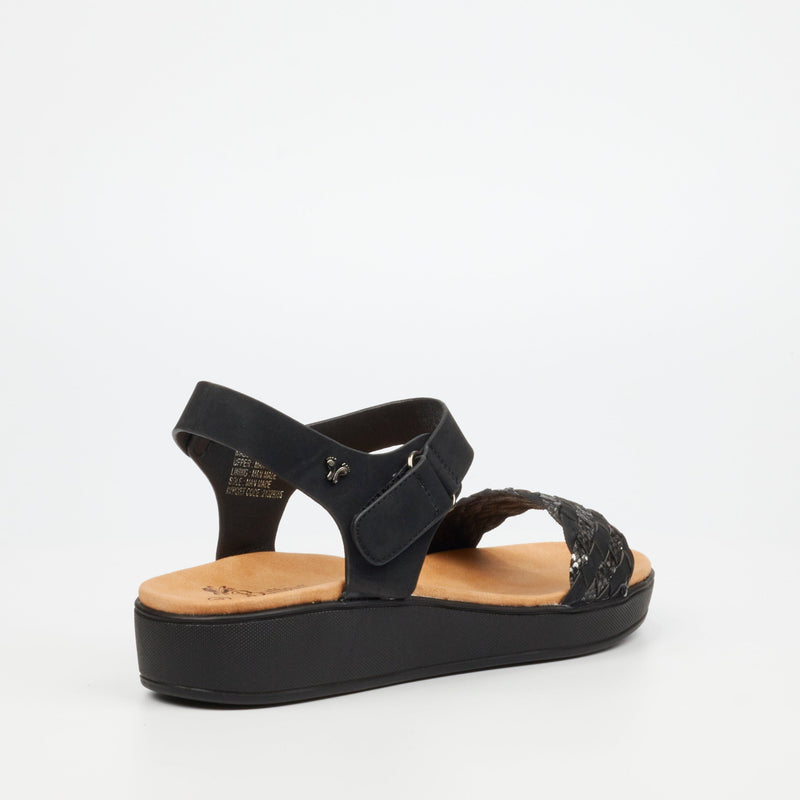 Butterfly Feet Arlo 2 Flatform - Black footwear Butterfly Feet   