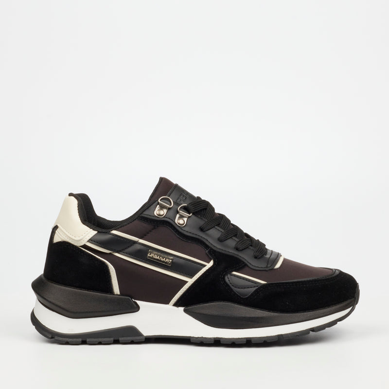 Urbanart Athene 1 Faux Nubuck/Nylon Sneaker - Black footwear UBRT