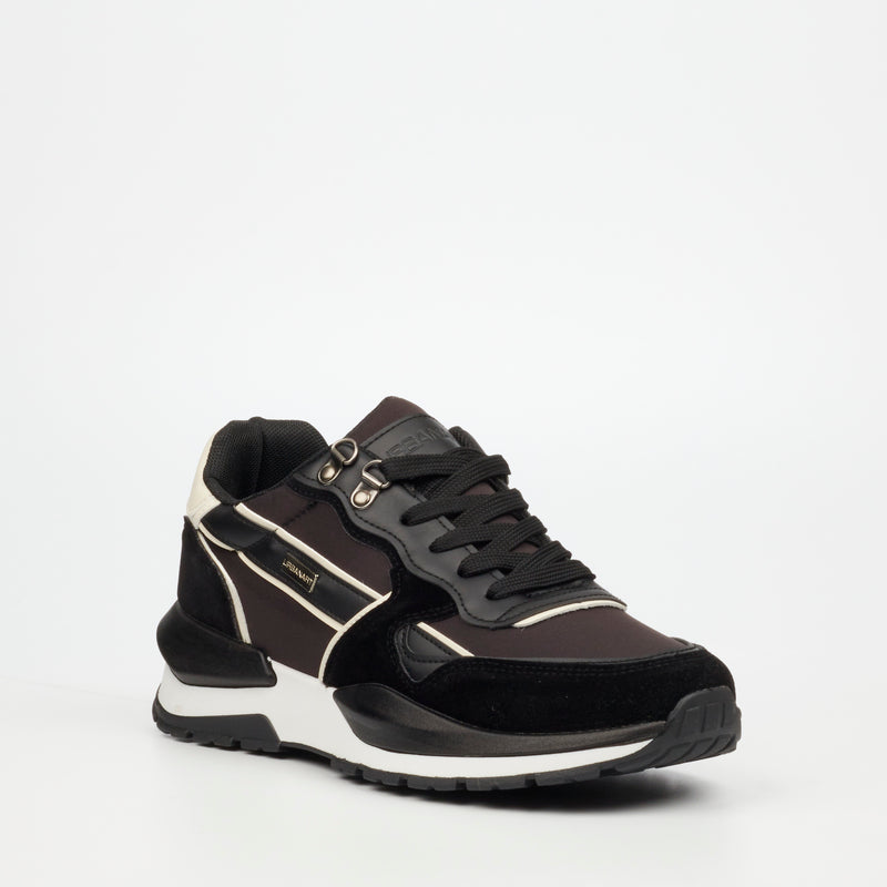 Urbanart Athene 1 Faux Nubuck/Nylon Sneaker - Black footwear UBRT