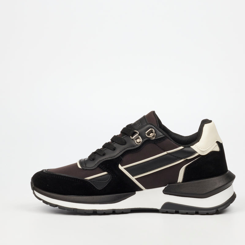 Urbanart Athene 1 Faux Nubuck/Nylon Sneaker - Black footwear UBRT