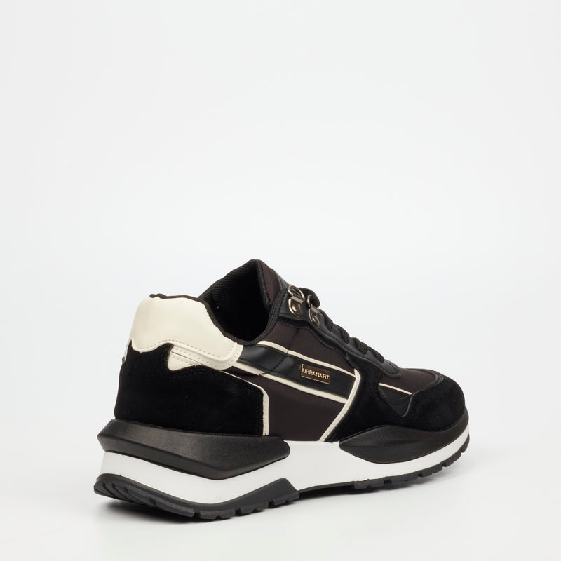 Urbanart Athene 1 Faux Nubuck/Nylon Sneaker - Black footwear UBRT