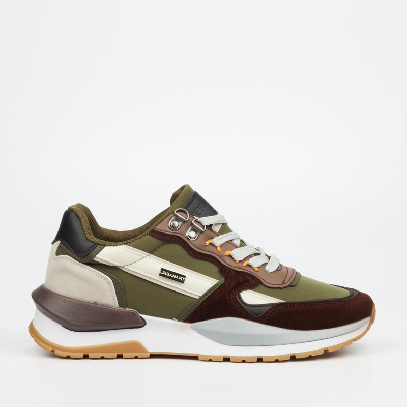 Urbanart Athene 1 Faux Nubuck / Nylon Sneaker - Olive footwear UBRT   