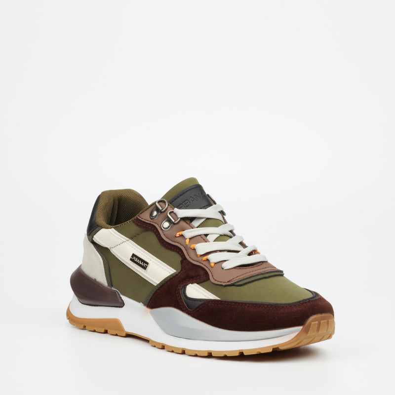 Urbanart Athene 1 Faux Nubuck / Nylon Sneaker - Olive footwear UBRT   