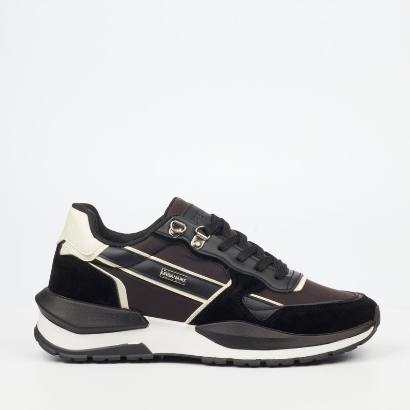 Urbanart Athene 1 Faux Nubuck/Nylon Sneaker - Black