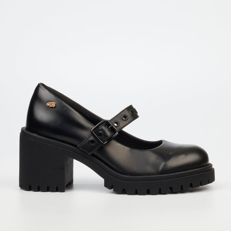 Miss Black Atlas 4 Block Heel - Black footwear Miss Black