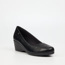 Butterfly Classics Aurora 1 Faux Leather Wedge - Black footwear Butterfly Classics