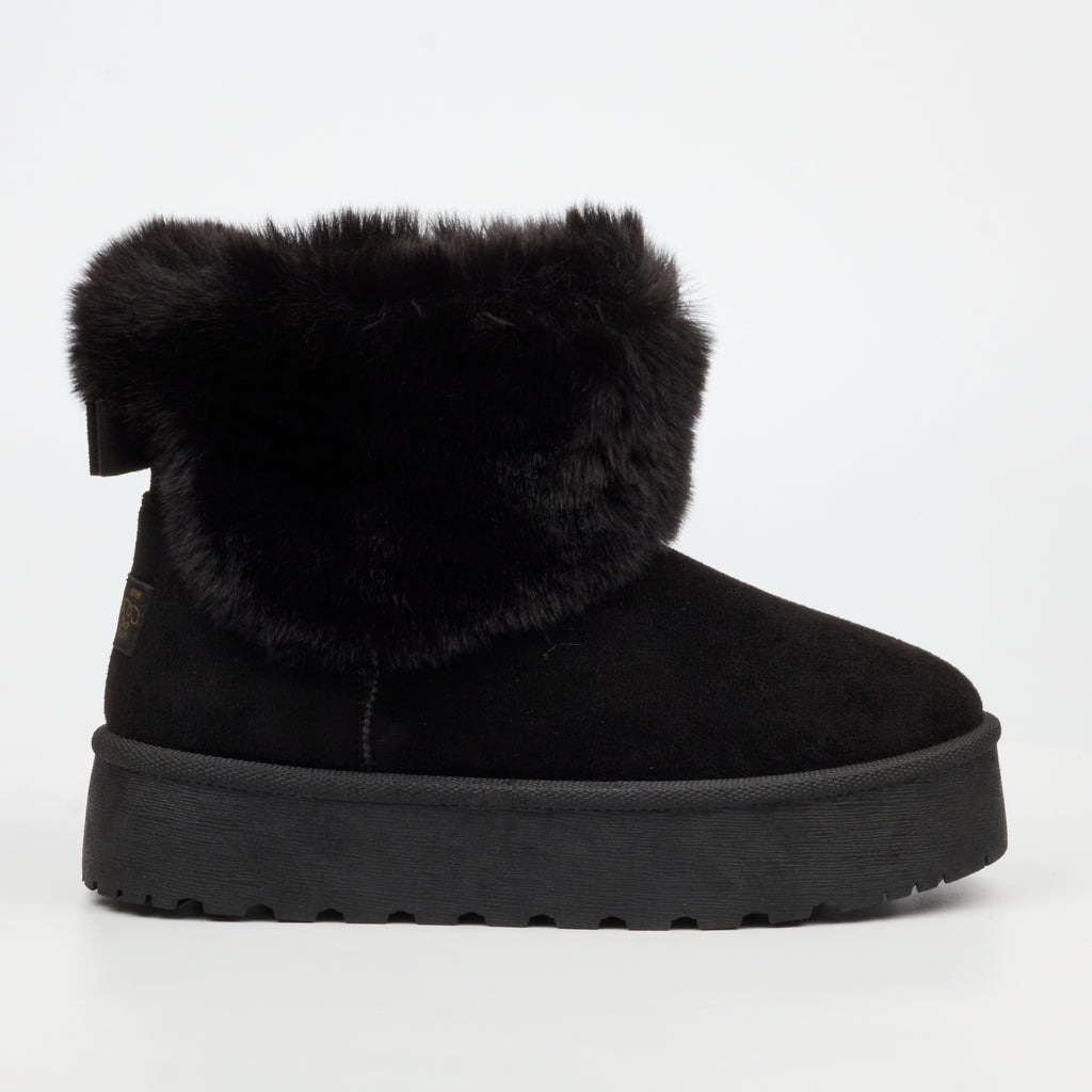 MIss Black Bae 1 Faux Suede Ankle Boot - Black footwear Miss Black