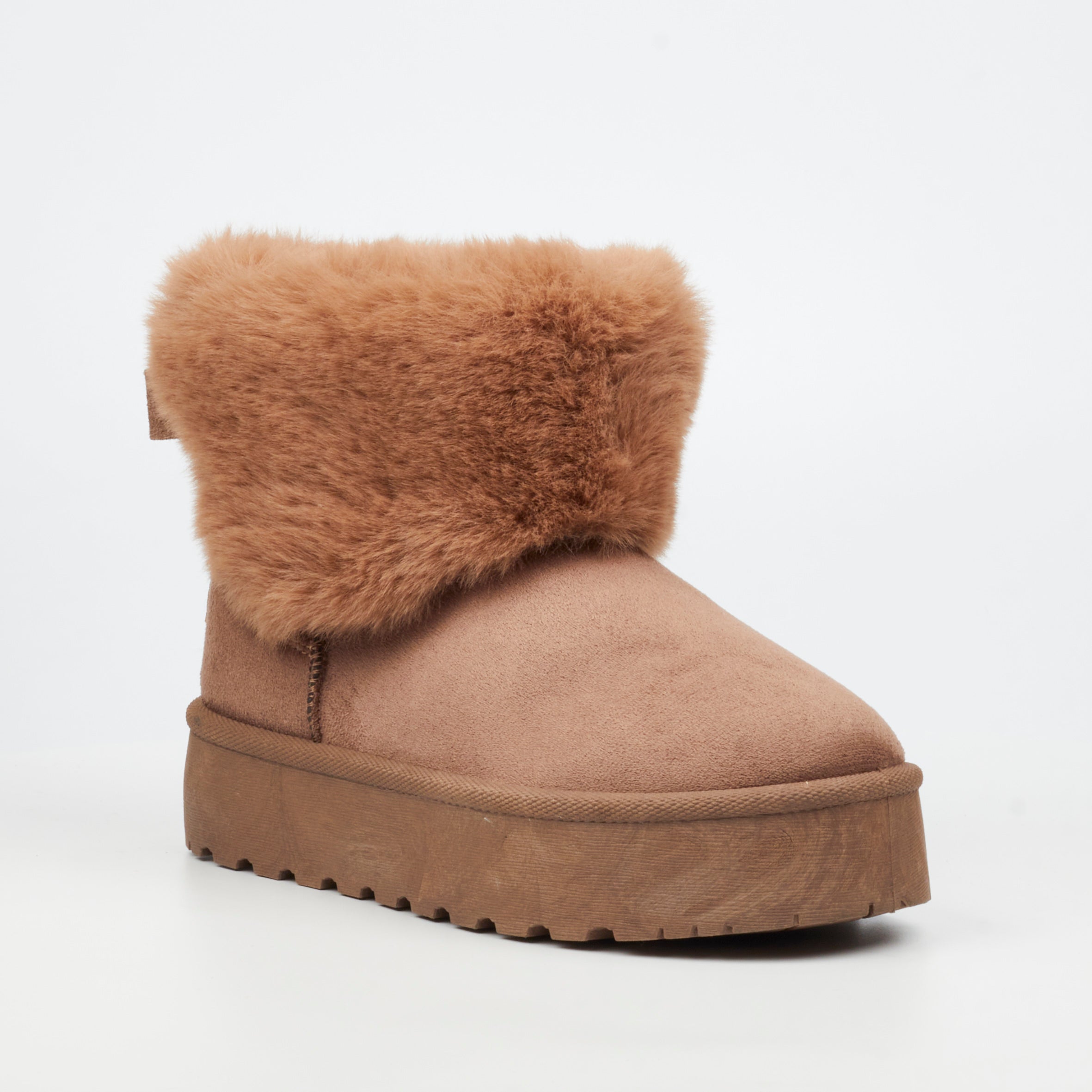 Miss Black Bae 1 Faux Suede Ankle Boot - Taupe footwear Miss Black